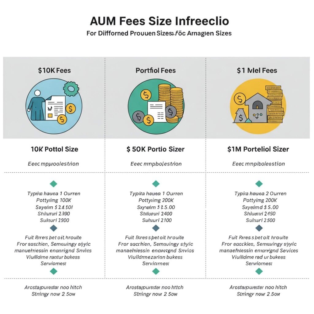 AUM fee comparison infographic.