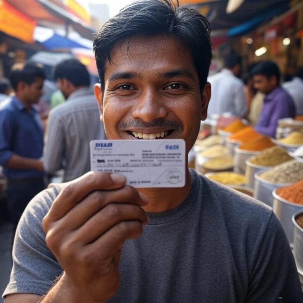 Overexposed Mumbai market, HSA card, hopeful chaos.