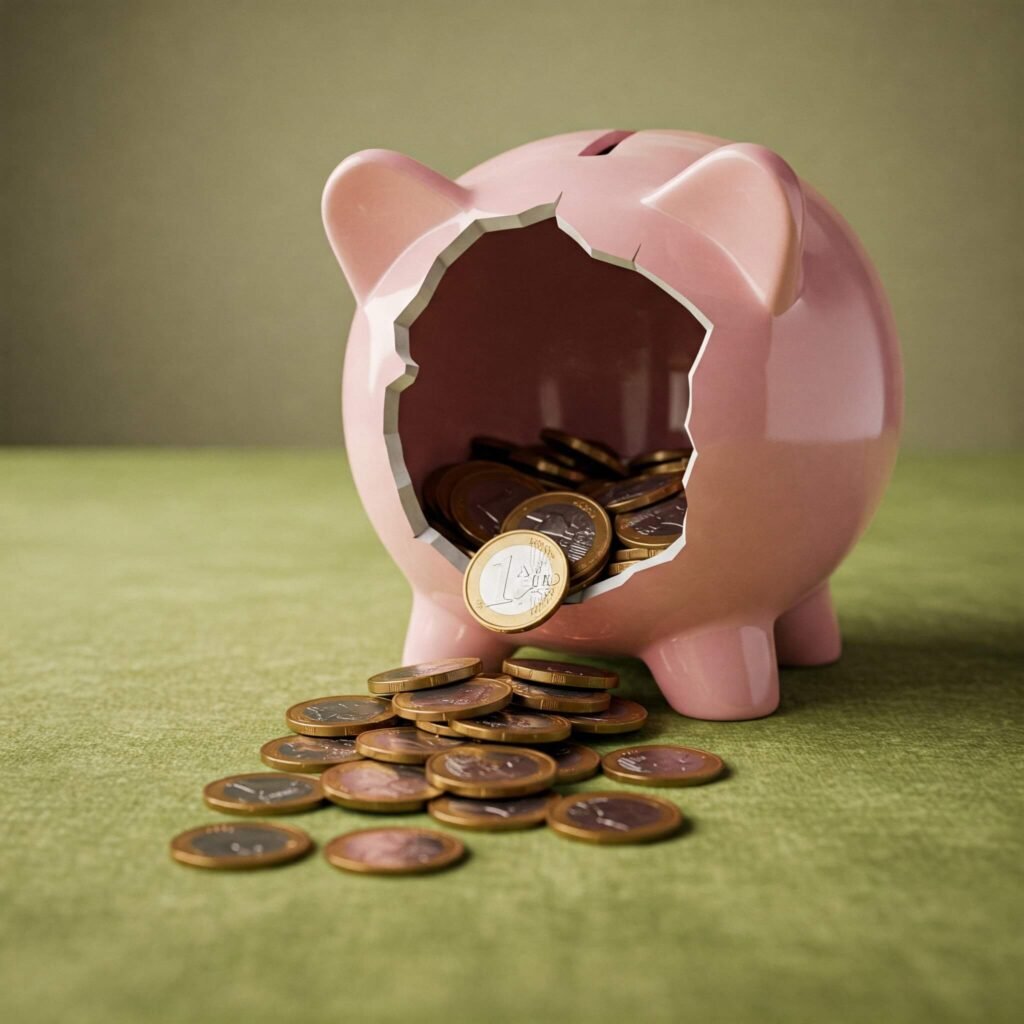 Lost Savings Piggy Bank
