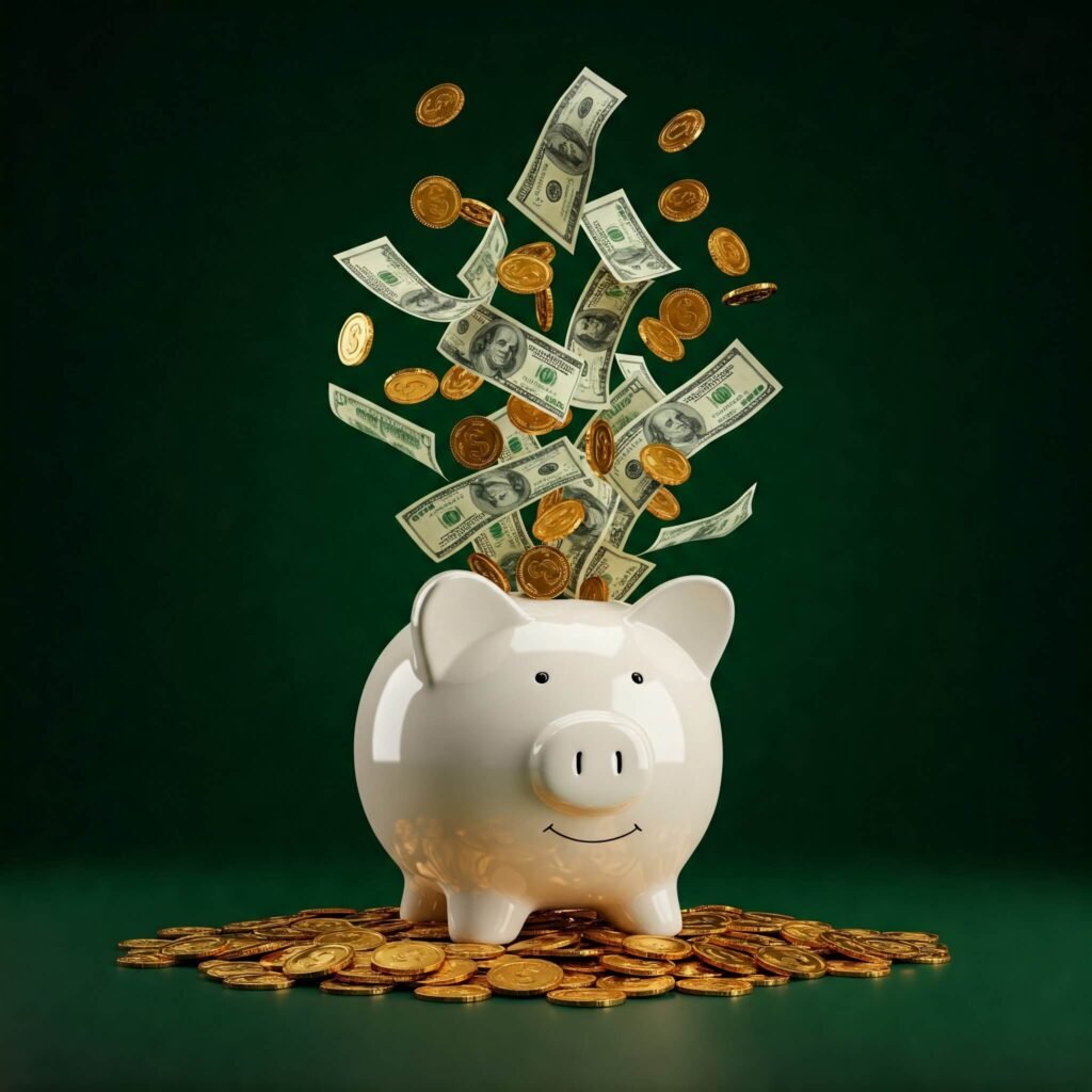 Overflowing Piggy Bank