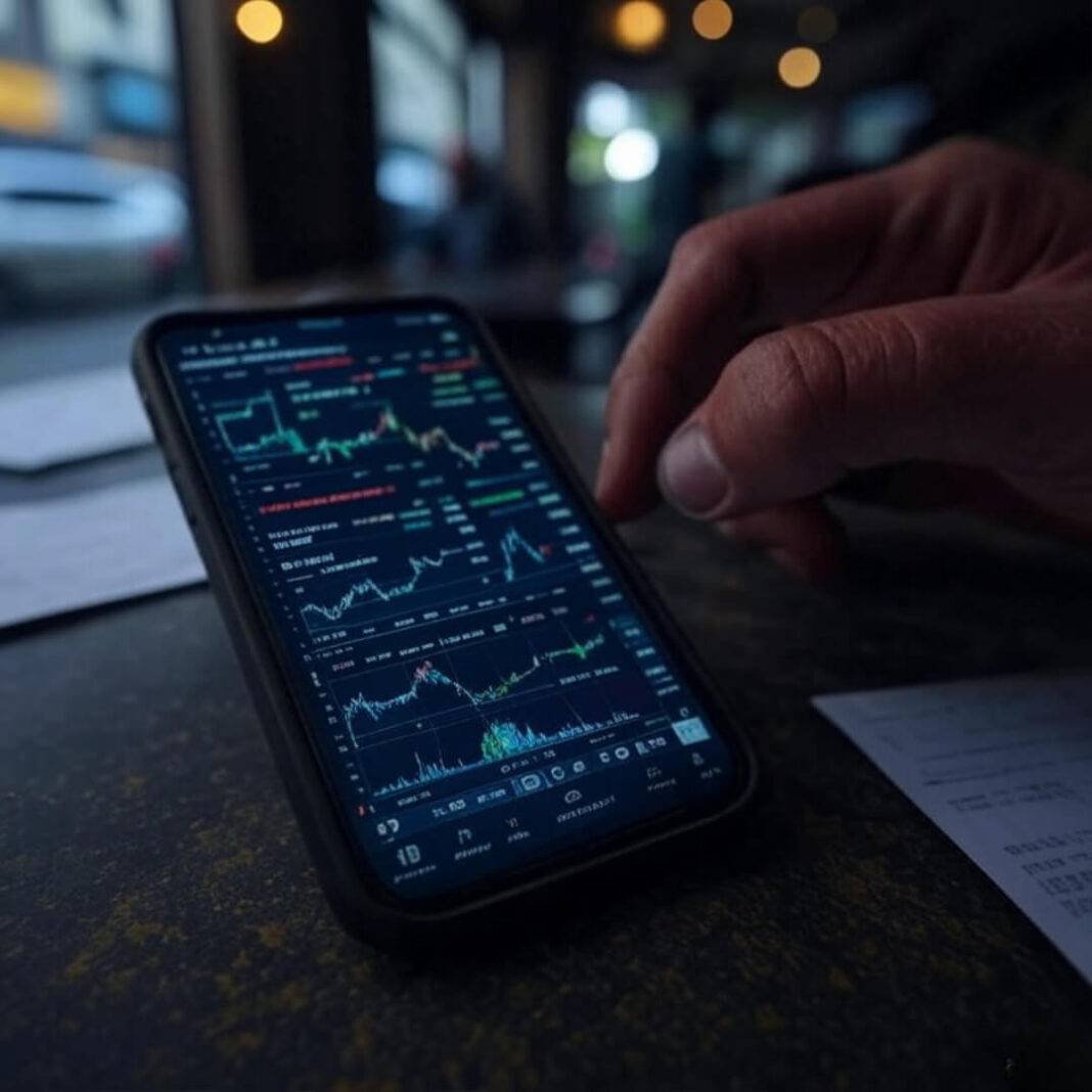 Untangling currencies with app on spice floor.