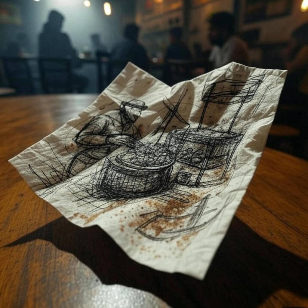 Chai-stained napkin doodles of trade regrets.
